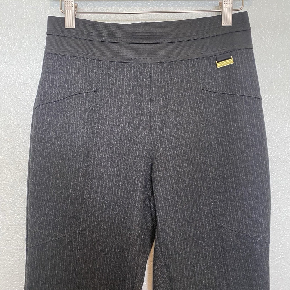 Marc New York Pinstripe Tapered Slacks Medium Black Pull On - Picture 2 of 15